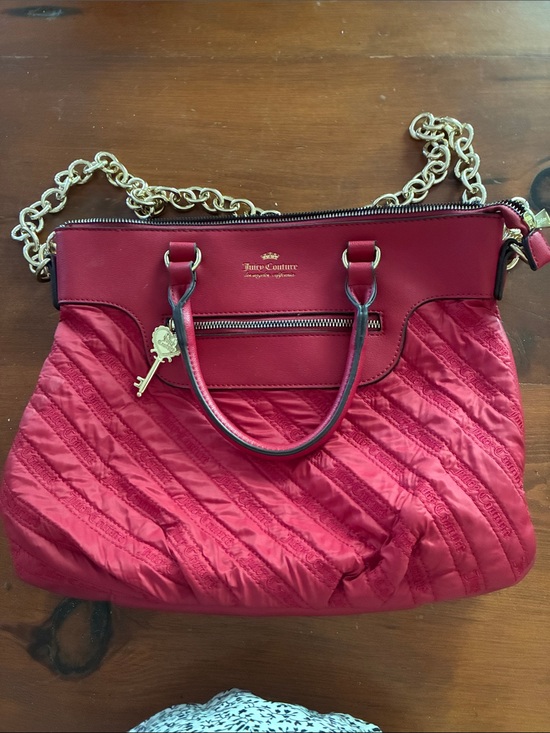 Juicy Couture Handbags - Juicy Couture Quilted Red Shoulder Bag with Gold Chain Strap . Chain is not orig